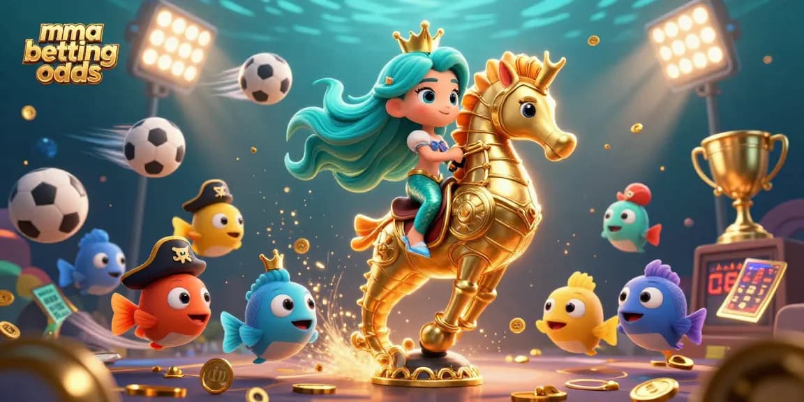 Experience thrilling mma betting odds with a lively undersea scene featuring engaging characters and dynamic sports elements.