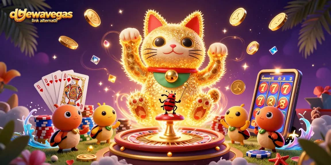 Experience the excitement of baccarat at dewavegas link alternatif with the lucky cat and casino symbols