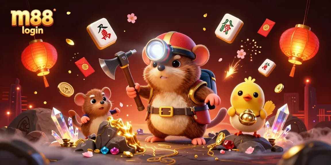 Rasakan m88 login dengan adegan menegangkan yang penuh kartun cerah dan elemen bertema kasino yang kaya.