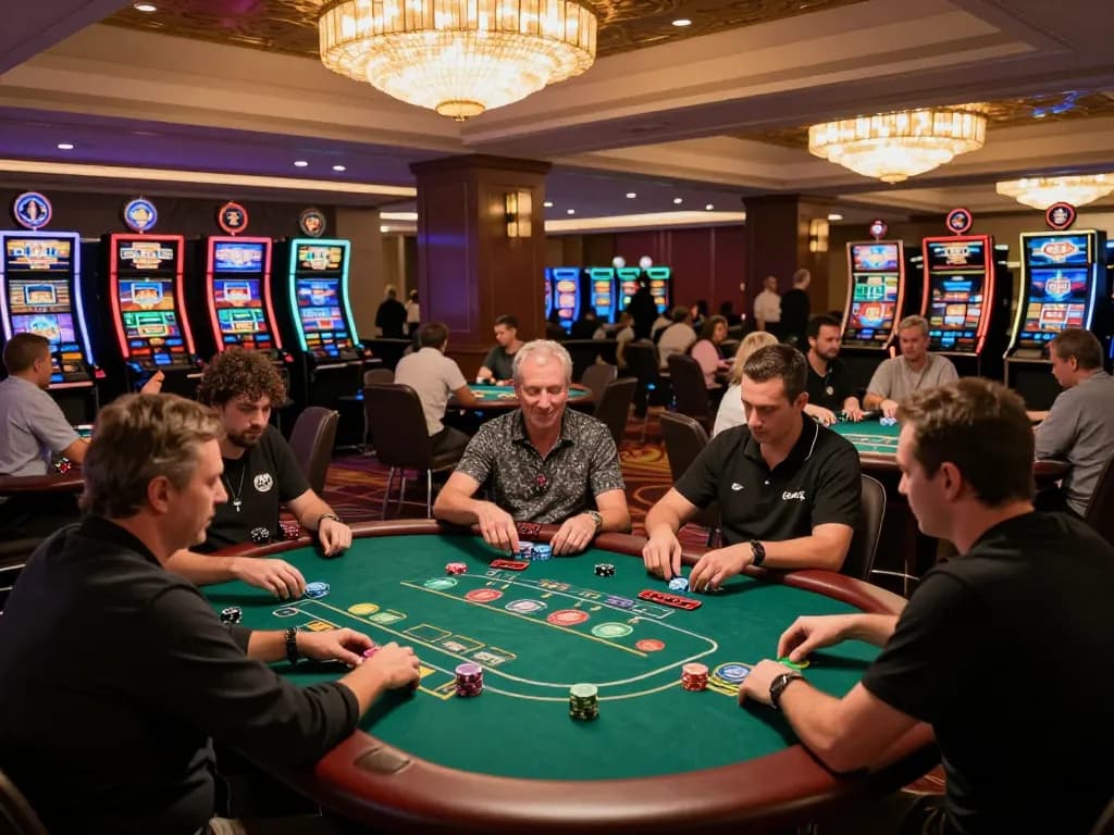 Players engaged at high-stakes tables enjoying open 88 gaming in vibrant casino atmosphere