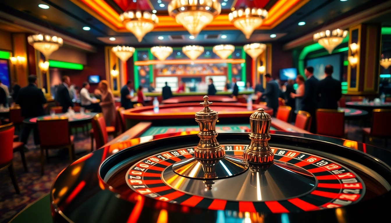 Spannendes Erlebnis bei casino-spiele de in einer eleganten Casino-Umgebung mit Spielern.