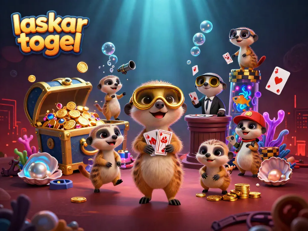 Experience thrilling gameplay at laskar togel casino with meerkats in an underwater-themed casino scene.
