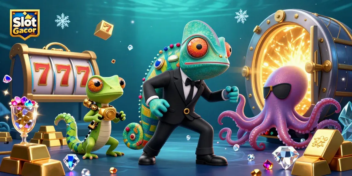 Rasakan aksi Slot Gacor yang mendebarkan dengan karakter yang berwarna-warni dan kemenangan dalam ilustrasi 3D yang dinamis ini.