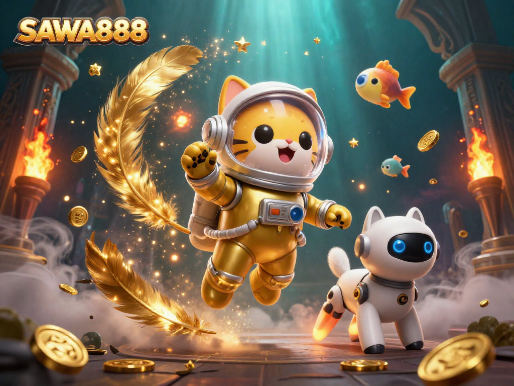 Experience the thrilling gaming universe of SAWA888 with vibrant, dynamic character action.