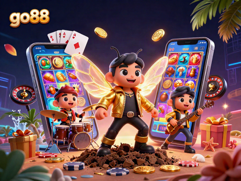Experience go88's thrilling casino vibe with vibrant characters and dynamic gaming elements.