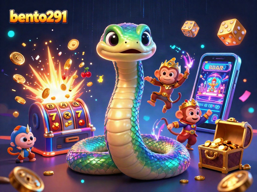 Engage with bento291's vibrant casino scene showcasing colorful characters and dynamic gaming elements.