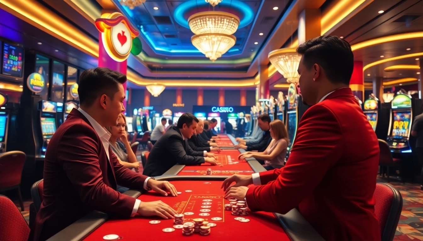 Erleben Sie aufregende Spiele im casino-spiele de mit lebendigen Lichtern und engagierten Spielern.