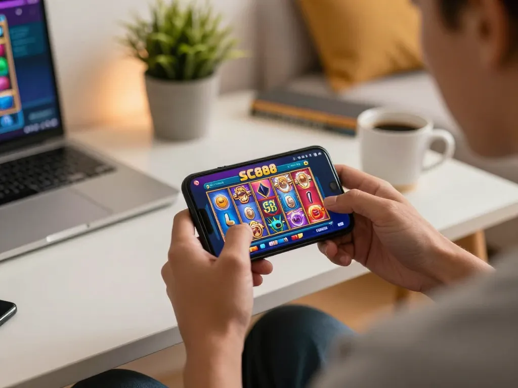 Experience engaging gameplay on SC88 app while relaxing at home.