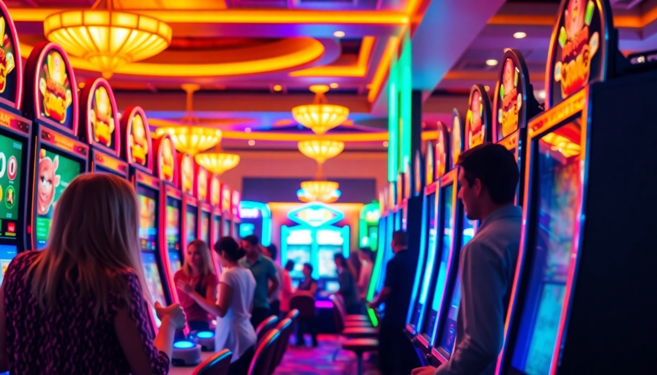 Katsu5 menarik perhatian para pemain di kasino dengan mesin slot berwarna-warni yang penuh semangat.