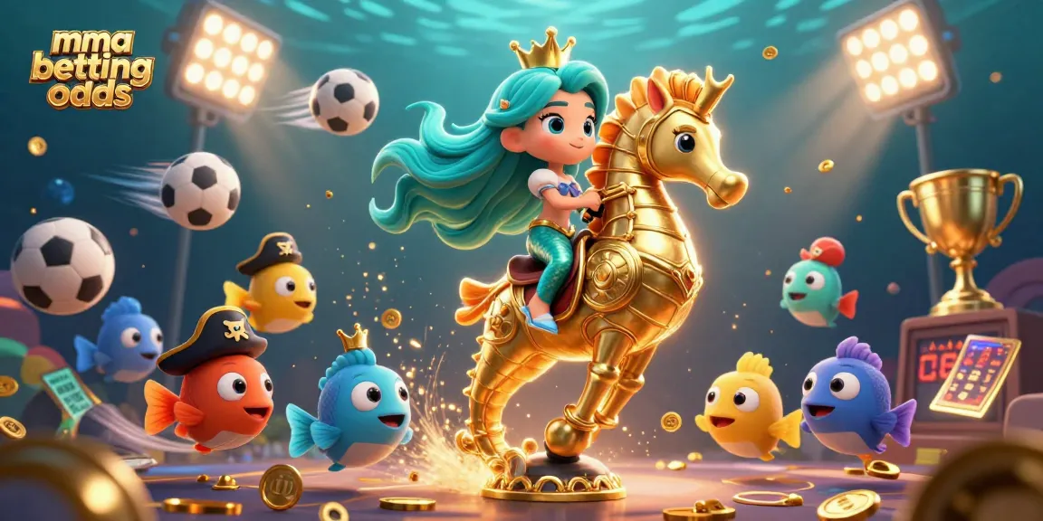 Experience thrilling mma betting odds with a lively undersea scene featuring engaging characters and dynamic sports elements.