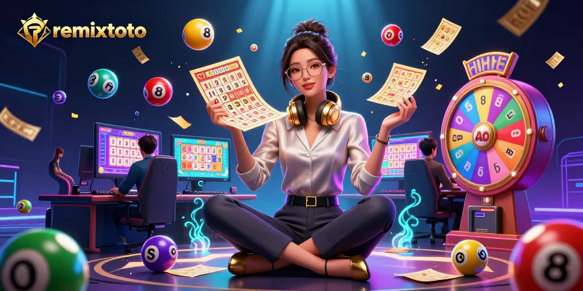 Engage with remixtoto through vibrant lottery games and dynamic gaming visuals in a captivating scene.