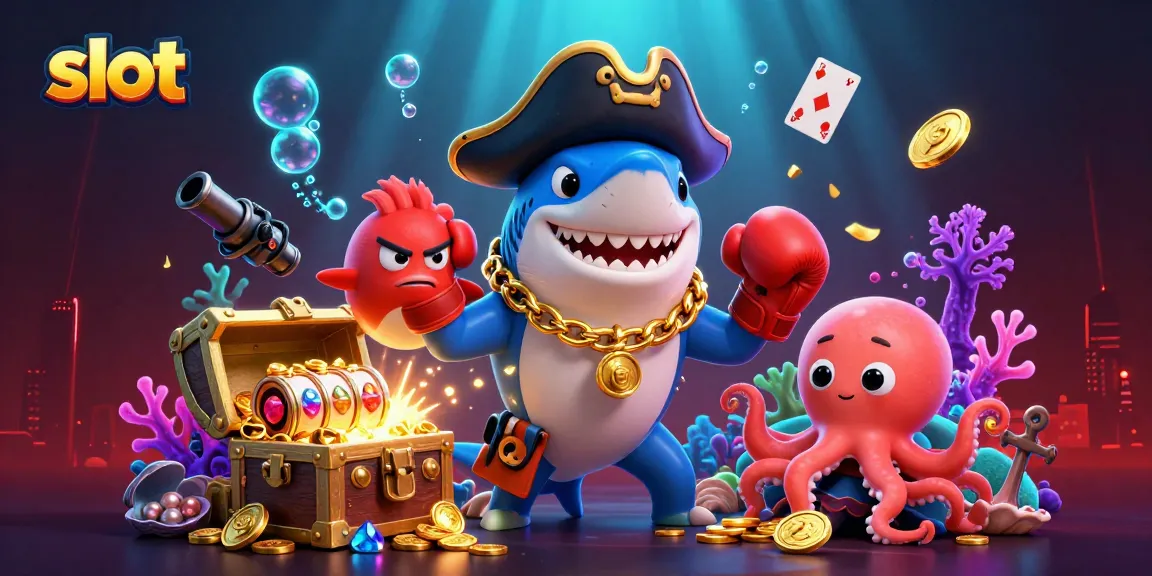 Spin colorful slot reels while navigating a treasure-filled underwater world with whimsical characters.