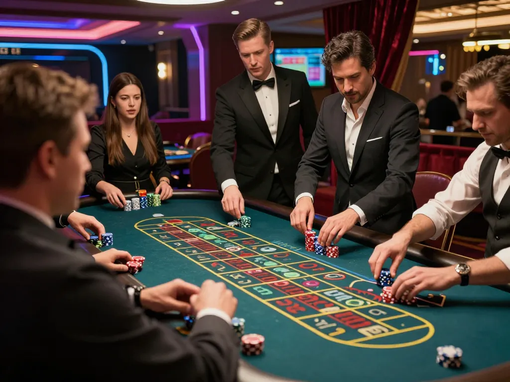 Experience the thrill of roulette at 888vi's casino with players betting passionately.