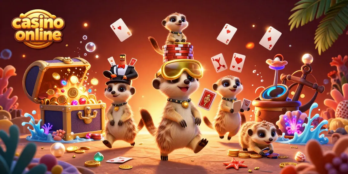 Experience the excitement of casino online with meerkats managing a vibrant gaming operation.