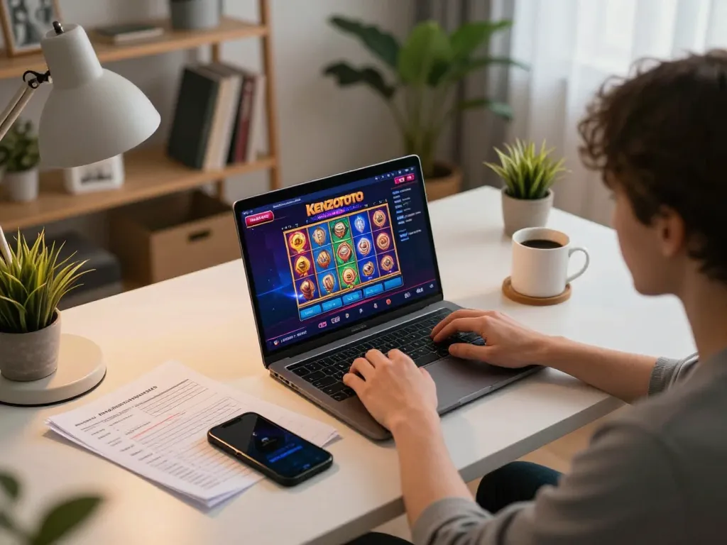 Experience link gacor at home with dynamic online gaming setup showcasing strategic betting and engaging slot play