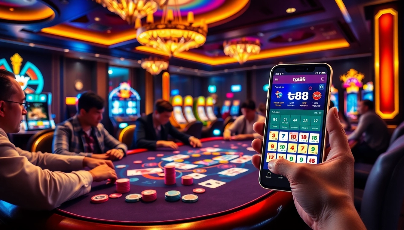 Taking a winning bet with the tg88 app at a vibrant casino gaming table.