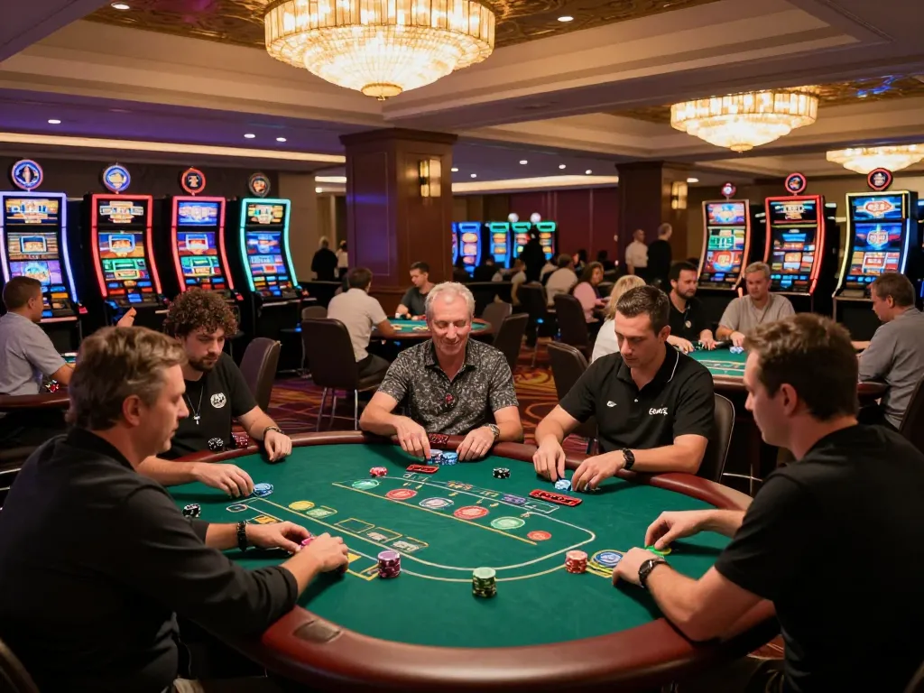 Players engaged at high-stakes tables enjoying open 88 gaming in vibrant casino atmosphere