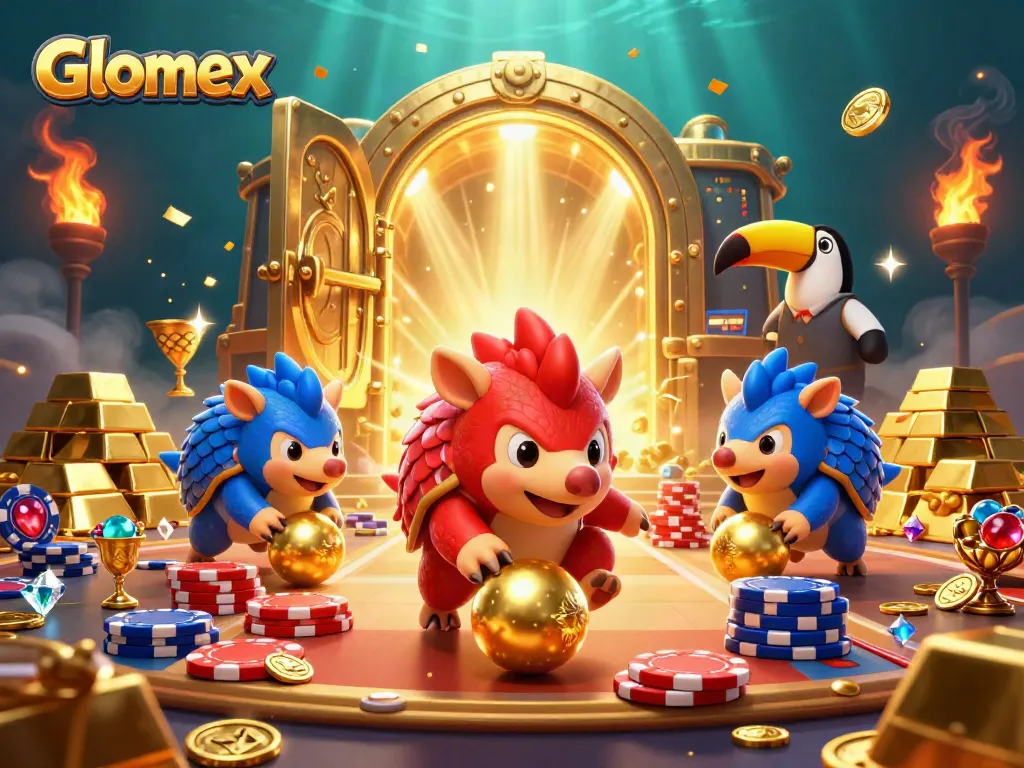 Glomex pangolins bowl through poker chips, delivering thrilling gaming excitement.