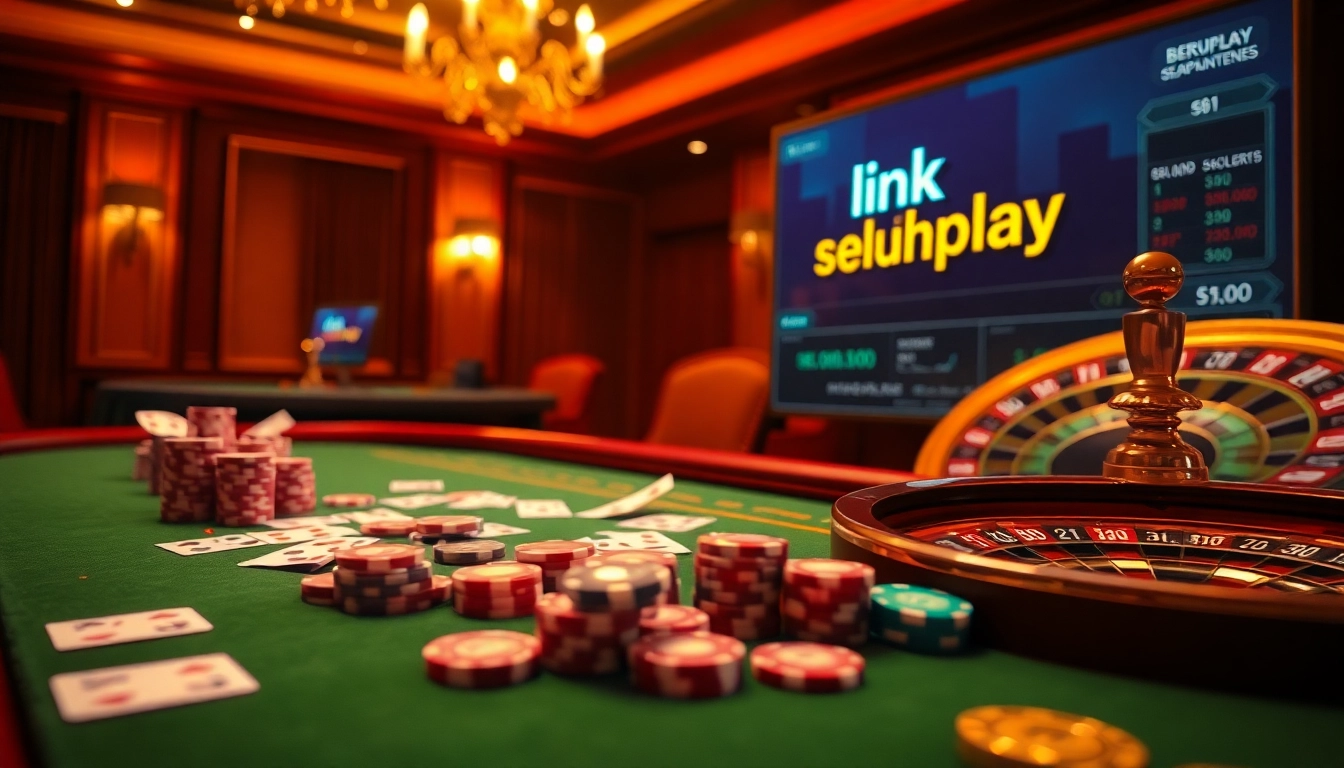 Experience the excitement of SEPUHPLAY with a stunning online gambling setup featuring poker and roulette.