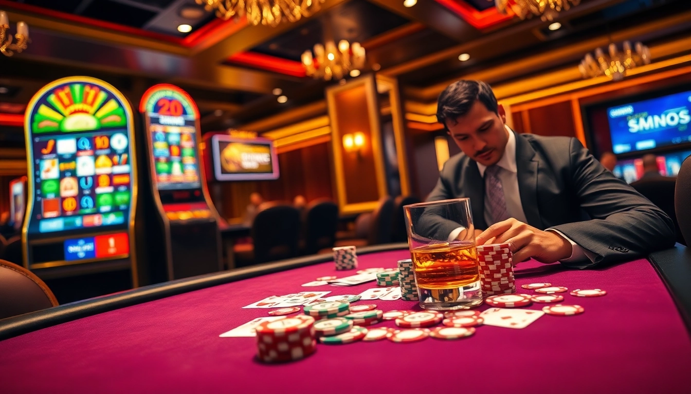 S8 casino players enjoying high-stakes gambling with vibrant chips and stylish decor.