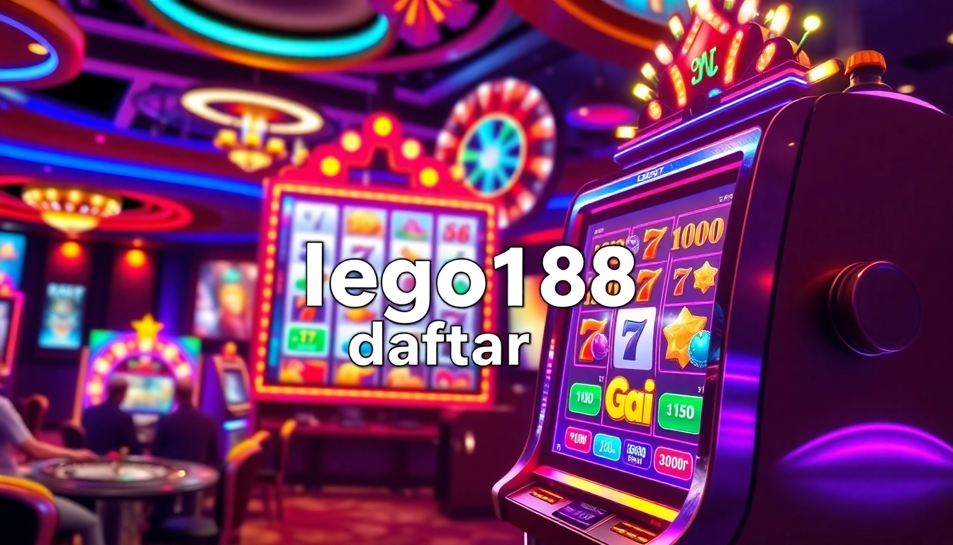 Winning at lego138 daftar with a thrilling casino atmosphere, vibrant slot machines, and engaging play.