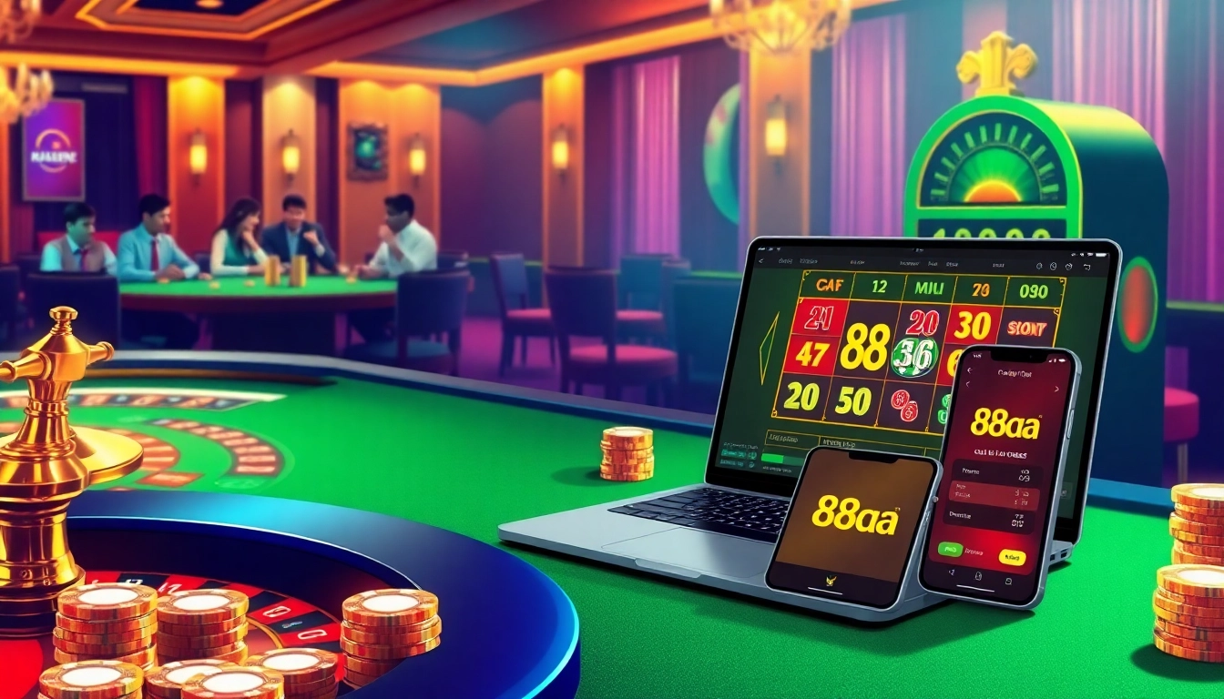 Experience the thrill of 88aa with engaging online casino games and players at a roulette table.