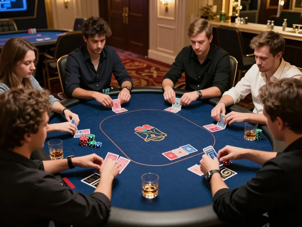 Engaged players strategizing their next moves at a TO288 poker table, showcasing a luxurious gaming atmosphere.