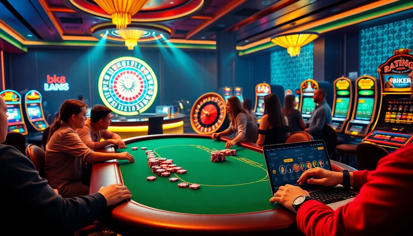 Experience thrilling action as players enjoy bk8 สมัครสมาชิก at a vibrant casino table.