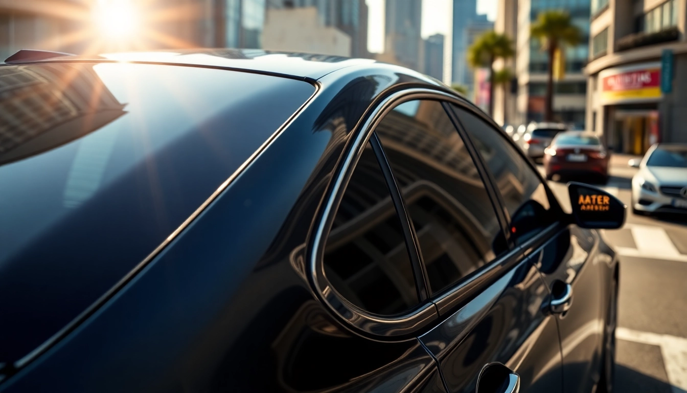 Enhance your view with window tint near me on a luxury car in the city.