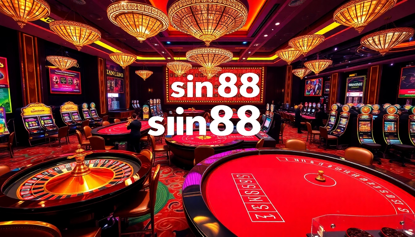 Experience thrilling gameplay at sin88 surrounded by vibrant casino elements.