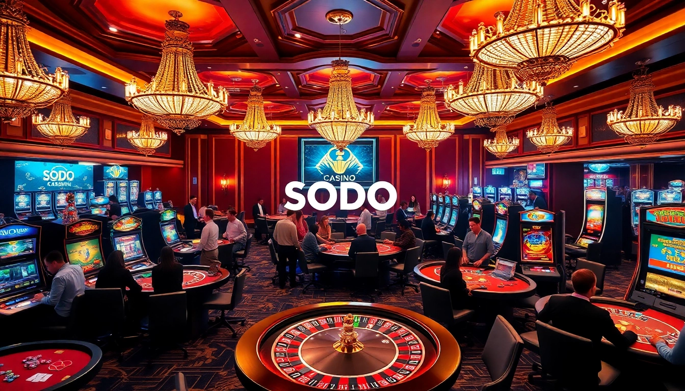 SODO CASINO players enjoying high-stakes action at roulette and slots.
