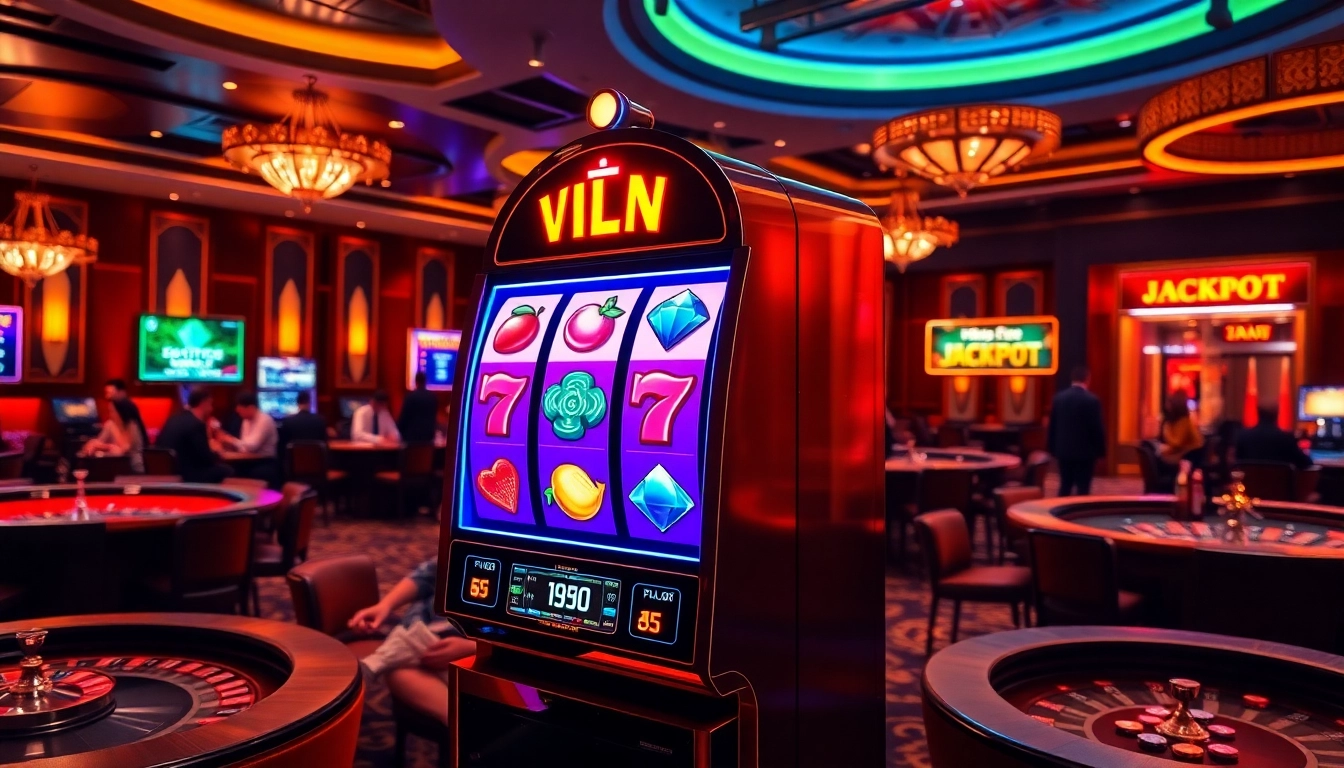 Enjoying the thrilling IDN slot machine action with vibrant colors and casino excitement.