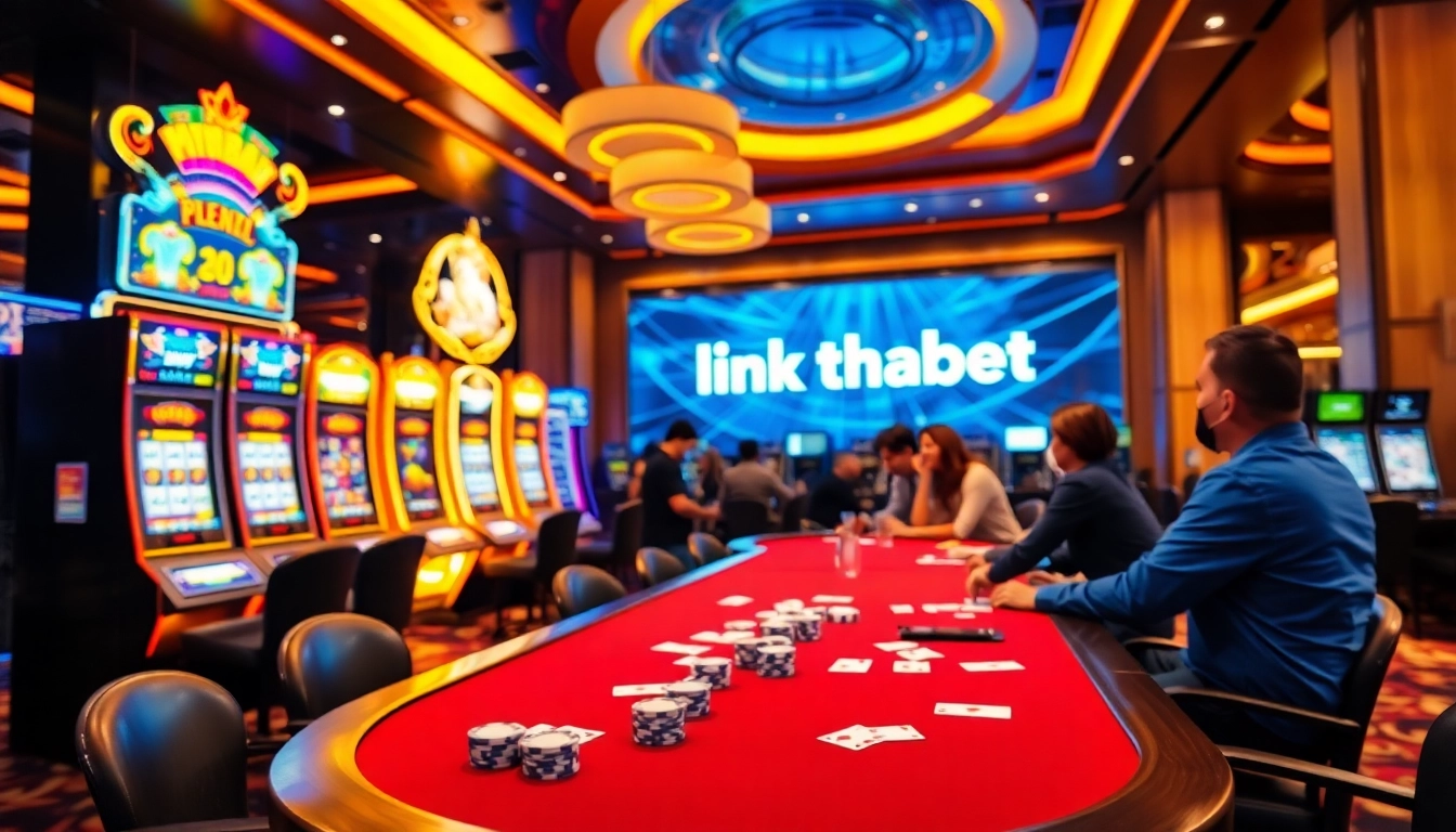 Experience the excitement of online gambling at link thabet with luxurious tables and vibrant gaming.