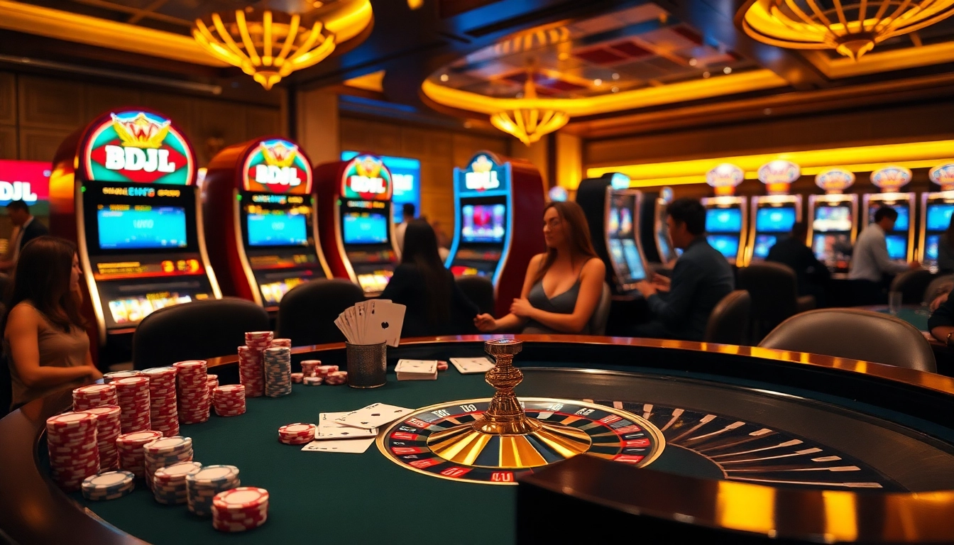 Experience thrilling moments at the BDJL casino with vibrant poker chips and engaging games.