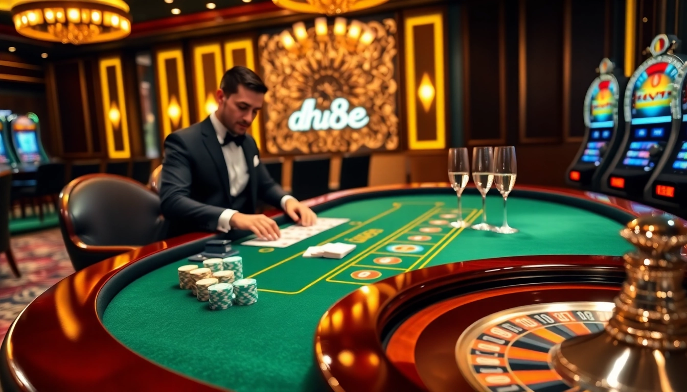 Experience thrilling high-stakes play at the DH88 casino tables with vibrant chips and cards.