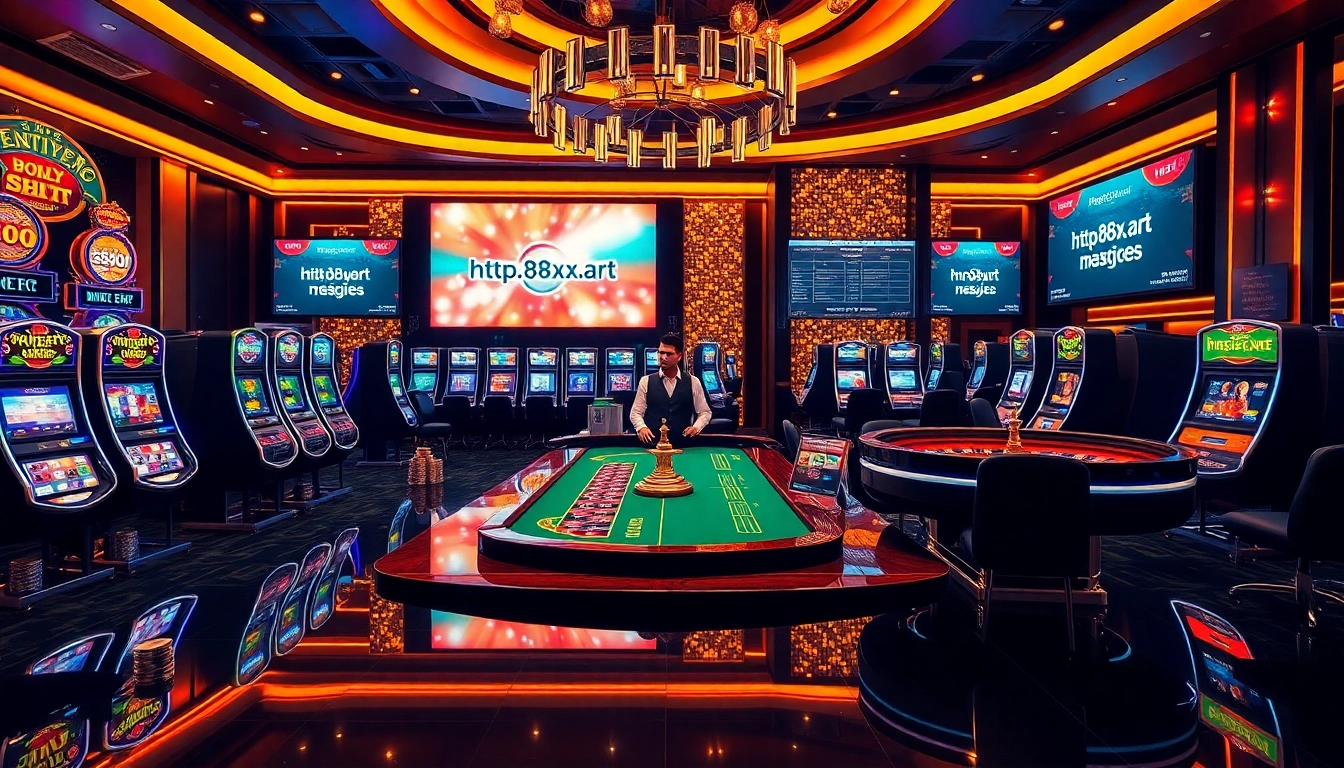 Players engaging at a casino table showcasing the excitement of http://88xx.art/ with vibrant chips and cards.